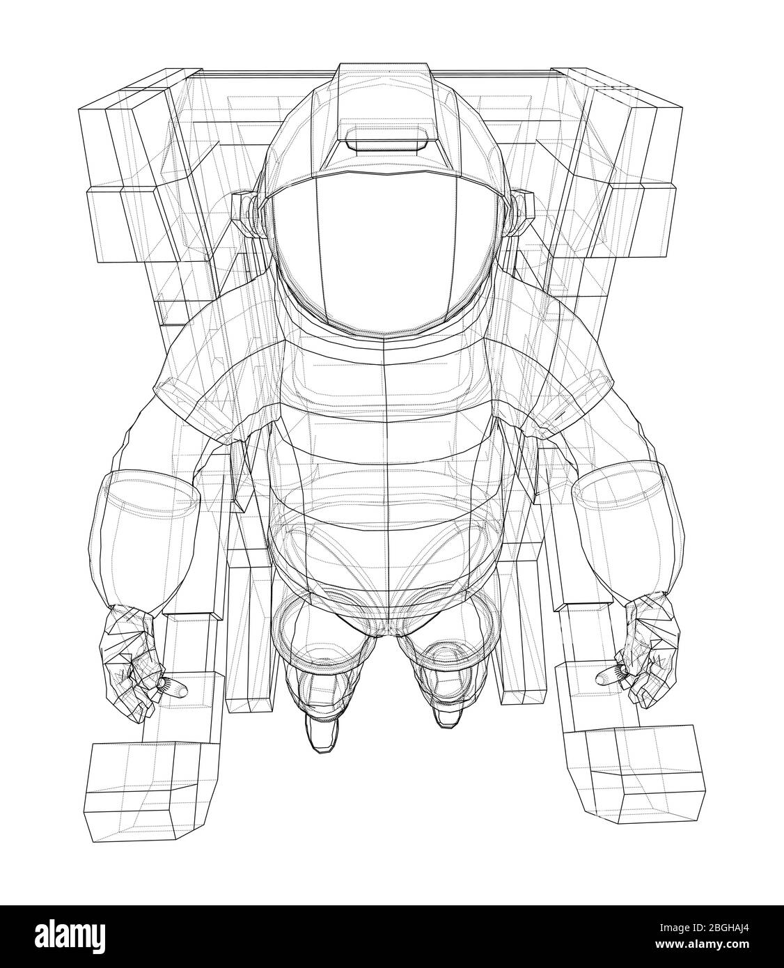 Astronaut Konzept. Vektor Rendering von 3d Stock Vektor