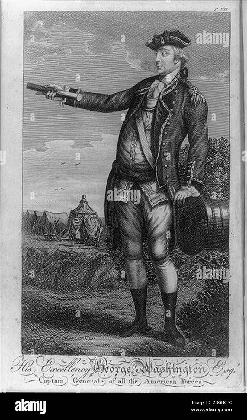 Seine Exzellenz George Washington Esq r. captain General der amerikanischen Streitkräfte Stockfoto