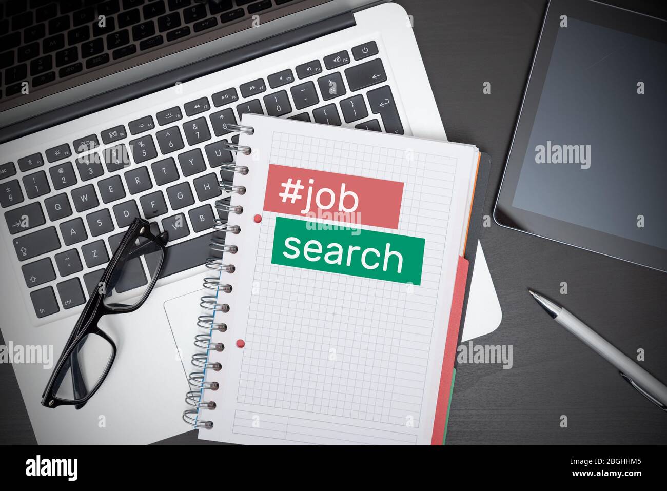 Auf der Suche nach einem Job. Jobsuche, Arbeitslosenkonzept Stockfoto