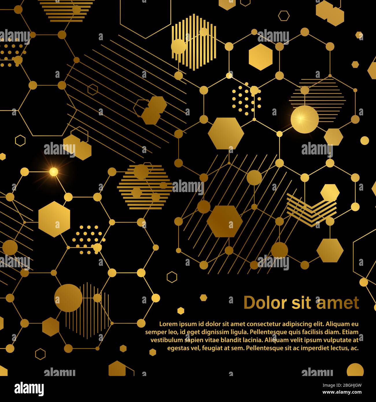 Golden Wabe abstrakt geometrischen Hintergrund Muster Vorlage. Vektorgrafik Stock Vektor