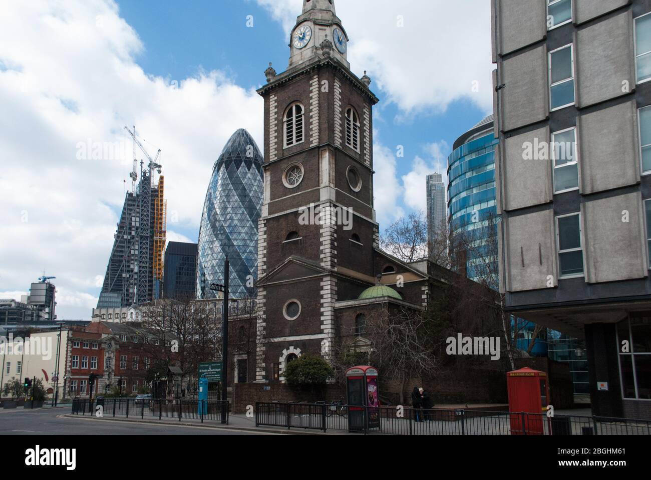 Georgianische Architektur Backstein SteintwerAldgate Church, Aldgate High Street, London EC3N 1AB von George Dance the Elder Stockfoto