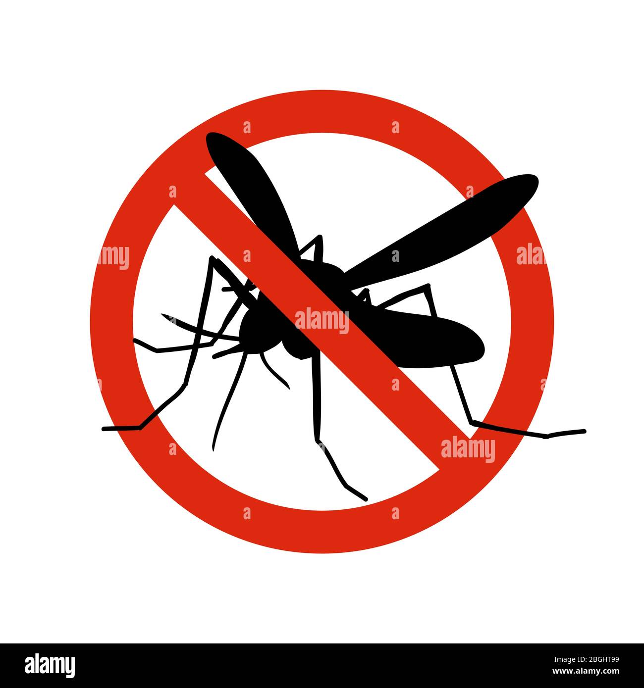 Moskito Warnung verboten Schild. Anti-Mücken, Insektenkontrolle Vektor-Symbol. Stop und Kontrolle Moskito, Anti-Insekt-Illustration Stock Vektor