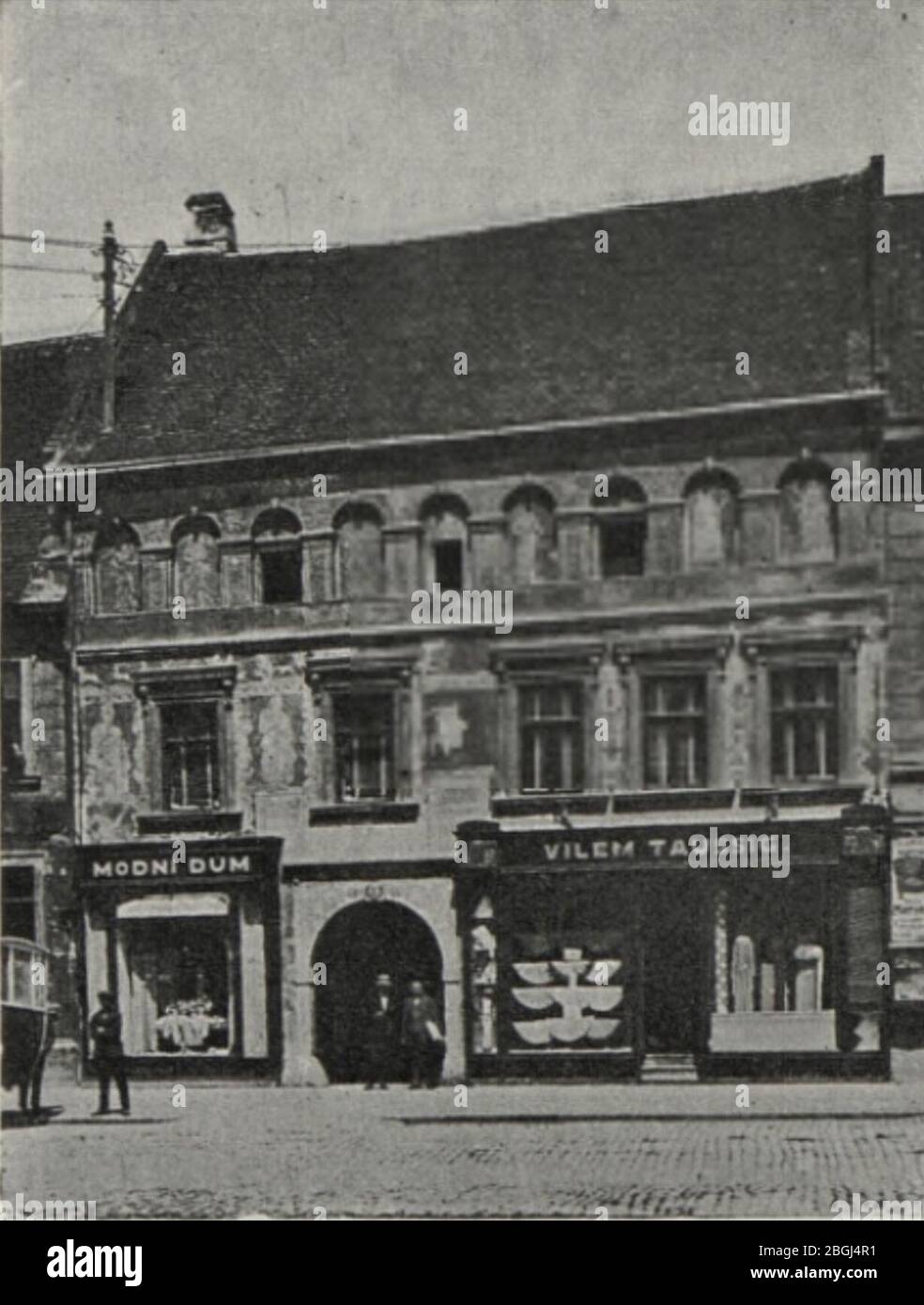 Historisches Foto von Černý dům in Třebíč, Bezirk Třebíč. Stockfoto