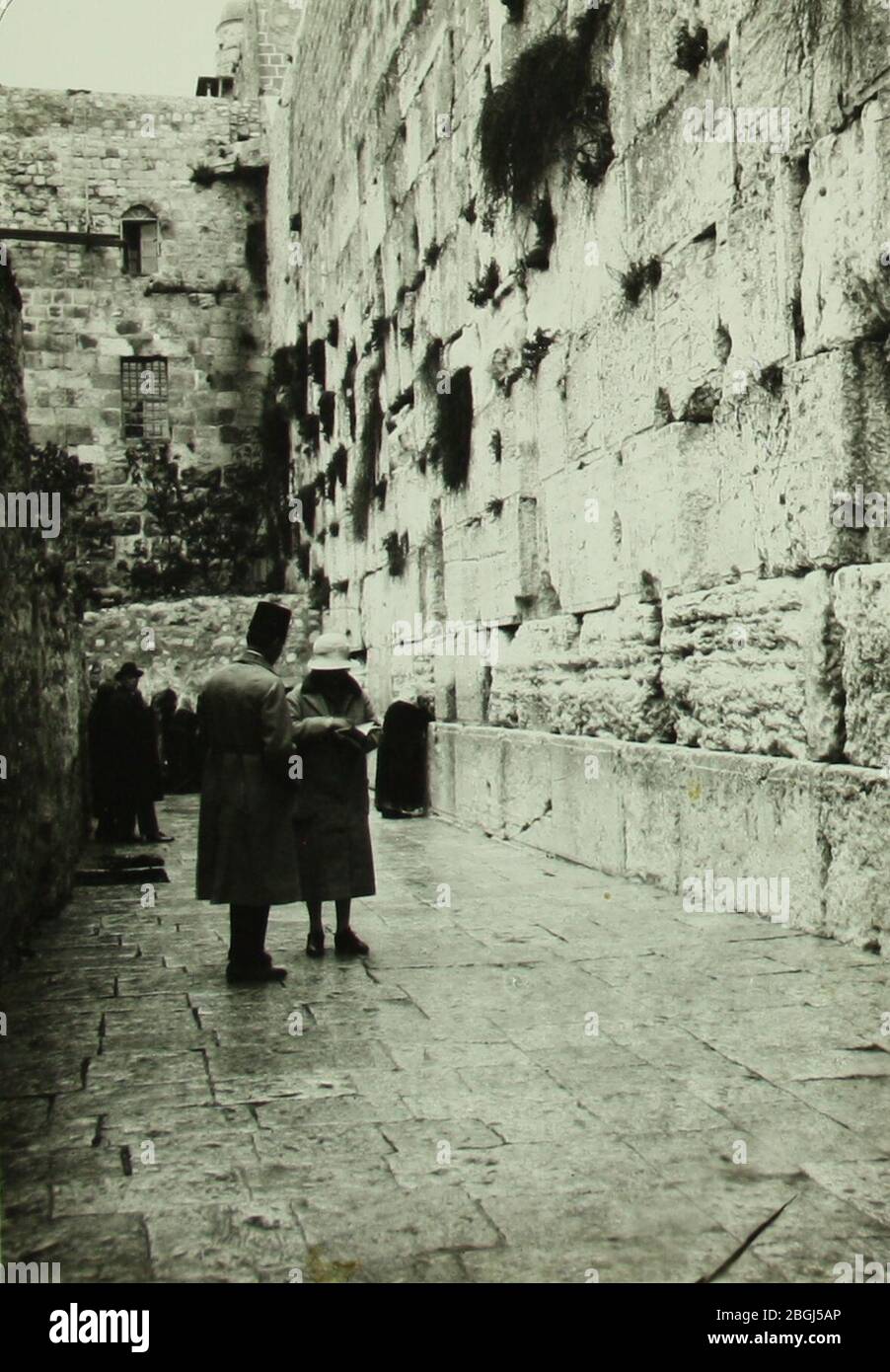 Historische Bilder der Westmauer - 1920 C SR 016b (beschnitten). Stockfoto