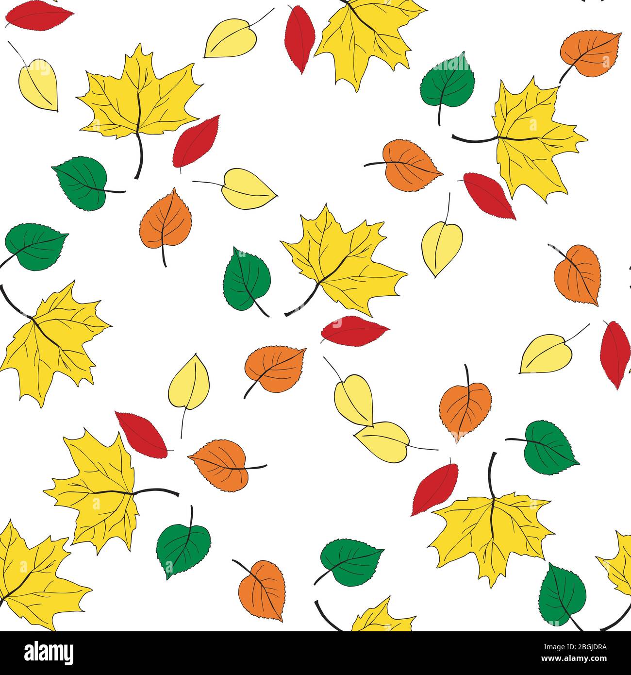 Vektor-Illustration nahtloses Muster Herbst Blätter auf weiß Stock Vektor