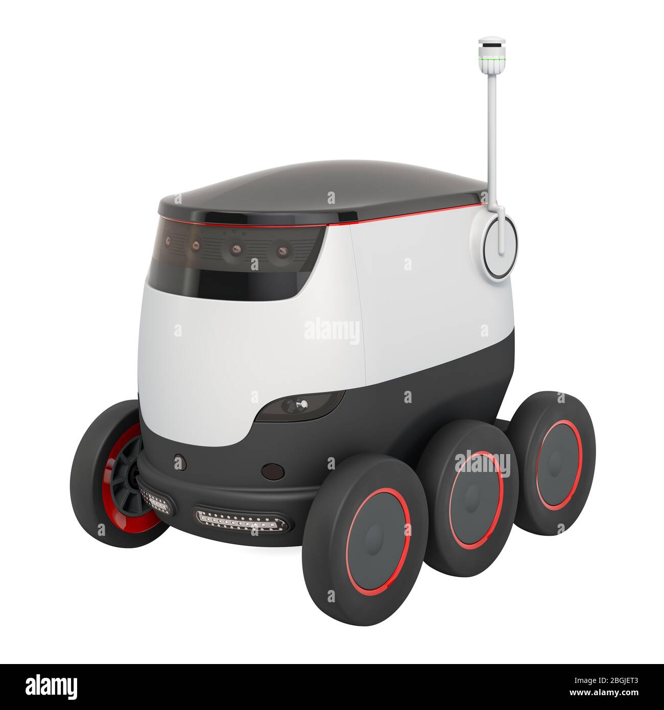 Autonomer Roboter. 3D-Rendering auf weißem Hintergrund isoliert Stockfoto