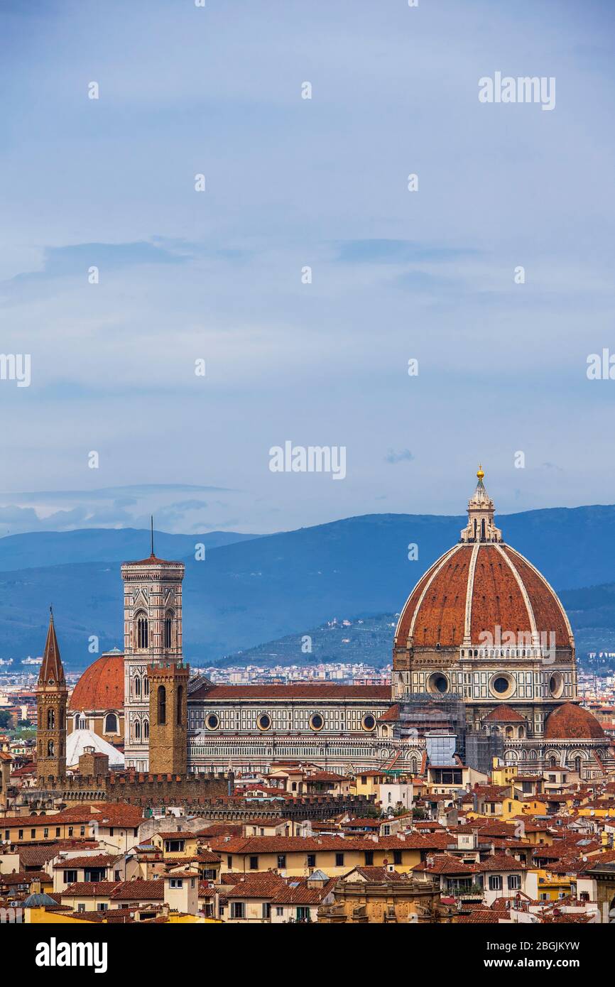 Blick auf den Dom Santa Maria Nouvelle und die Stadt Florenz Stockfoto