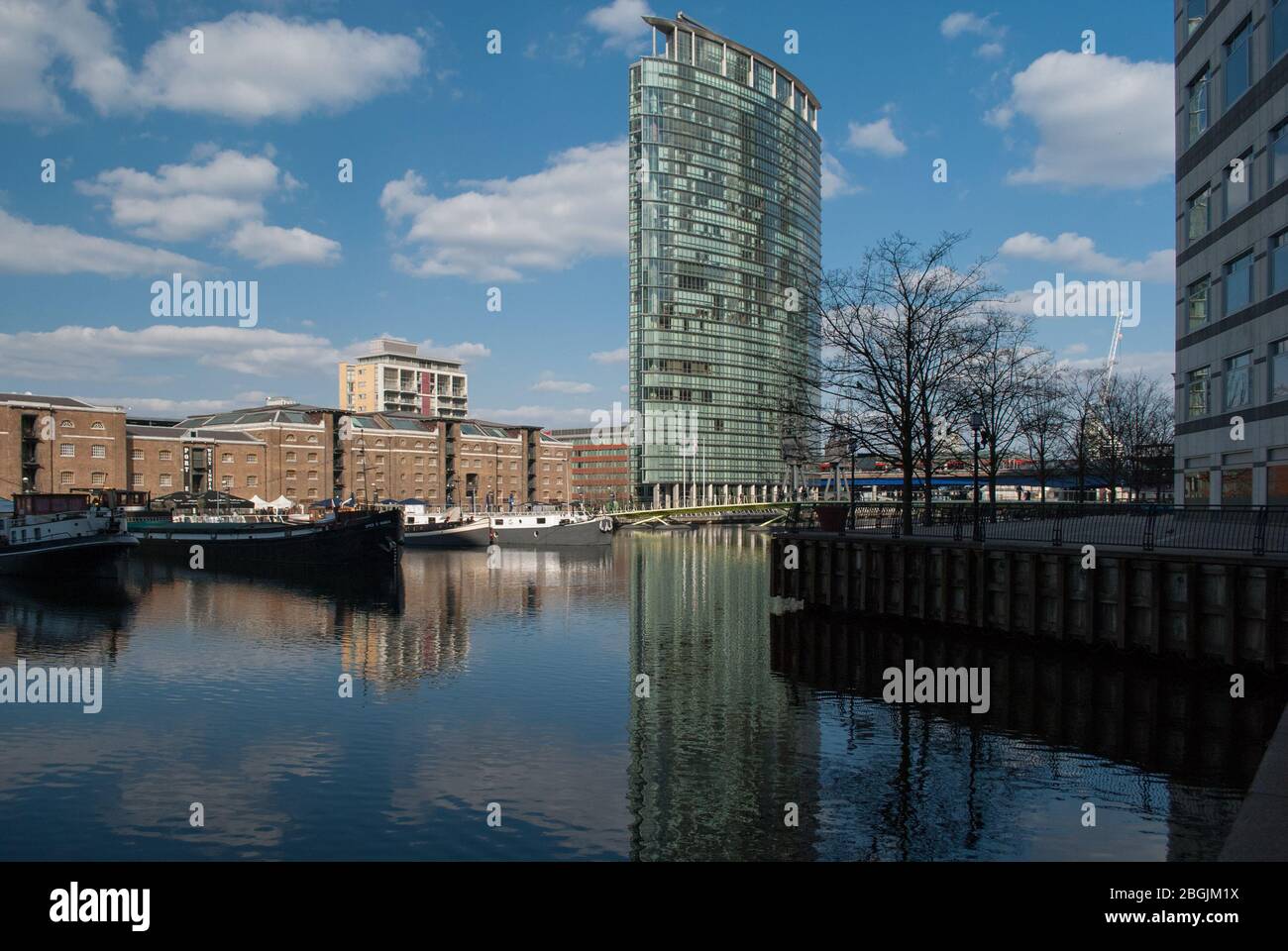 Umgebaute Lagerhäuser Museum of London in Docklands, No. 1 Warehouse, West India Quay, London E14 von Purcell Miller Tritton Architects Stockfoto