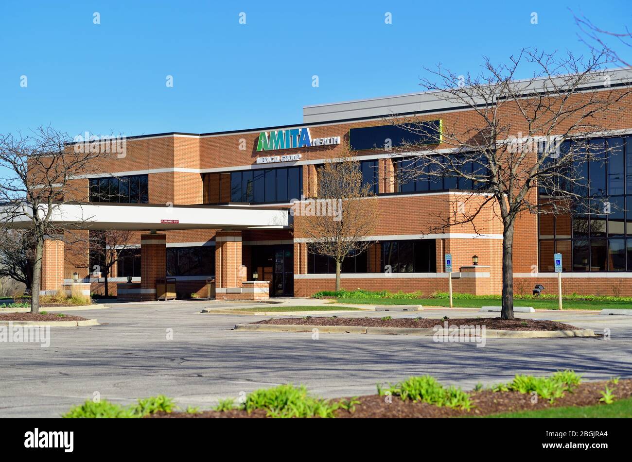 Hanover Park, Illinois, USA. Eine geschlossene Einrichtung für die bequeme Pflege oder die dringende Versorgung. Stockfoto