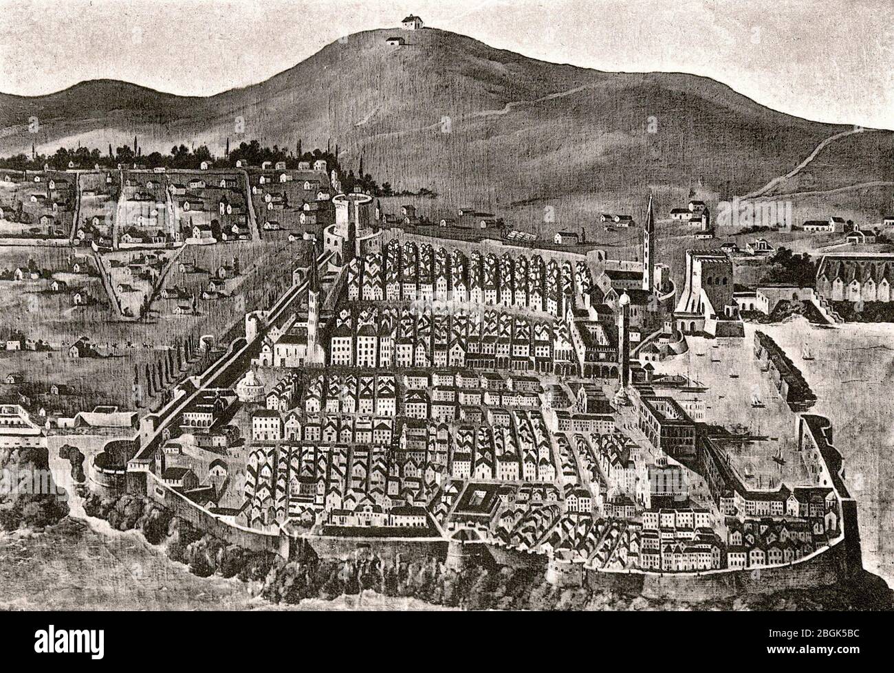 Dubrovnik vor dem Erdbeben in 1667 Stockfoto
