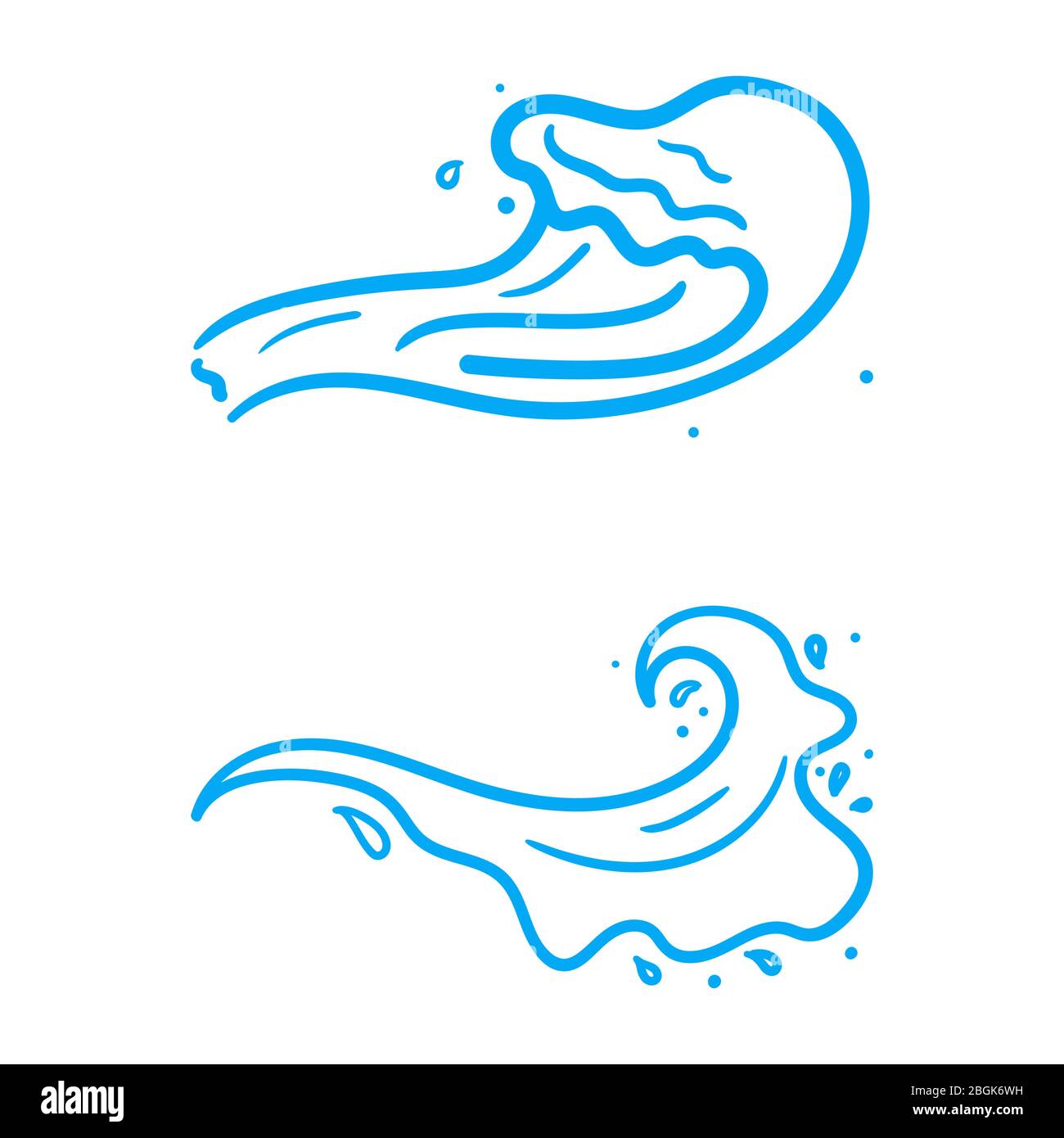 Illustration des Vektorsymbols für Wasserwellen isoliert Stock Vektor
