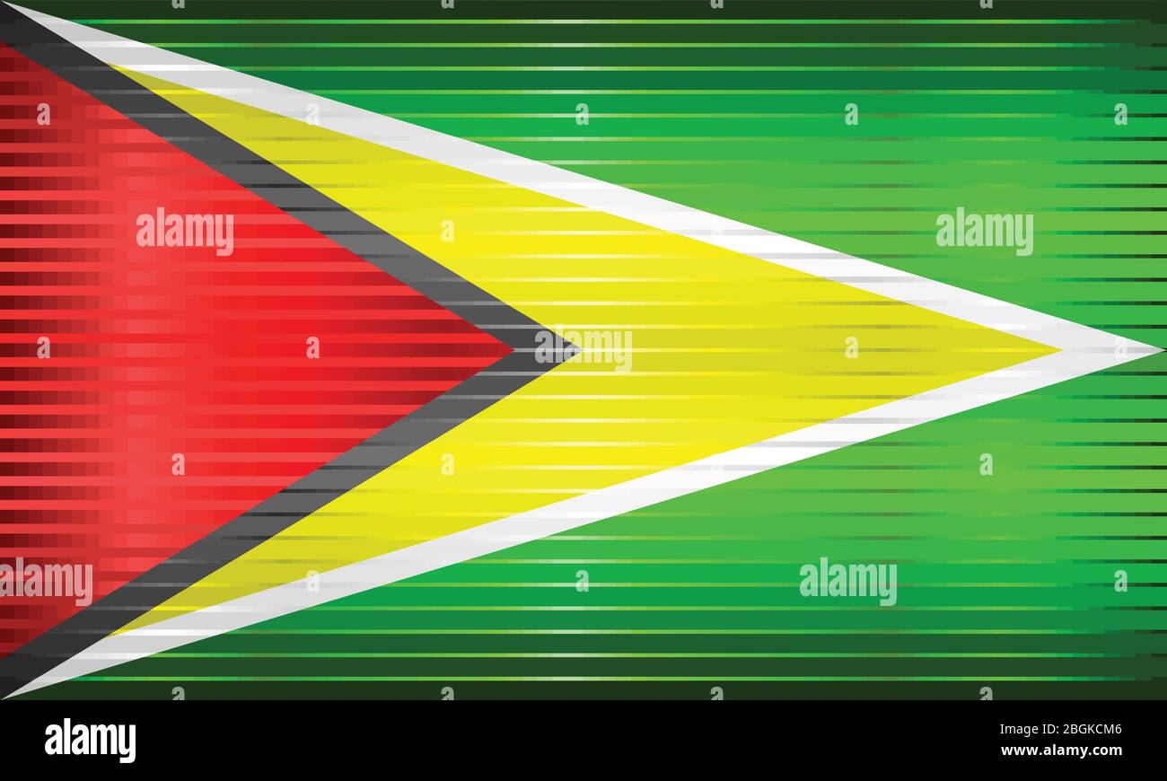 Glänzende Grunge-Flagge des Guyana - Illustration, dreidimensionale Flagge von Guyana Stock Vektor