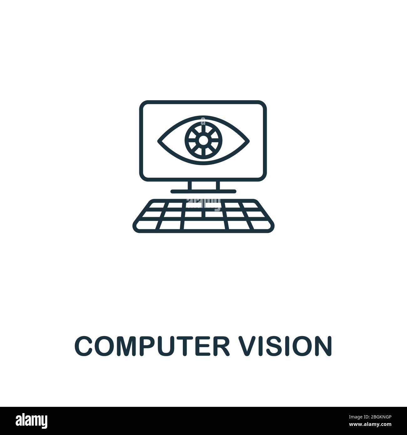Computer Vision Symbol aus Künstliche Intelligenz Sammlung. Einfaches Line Computer Vision Symbol für Vorlagen, Webdesign und Infografiken Stock Vektor