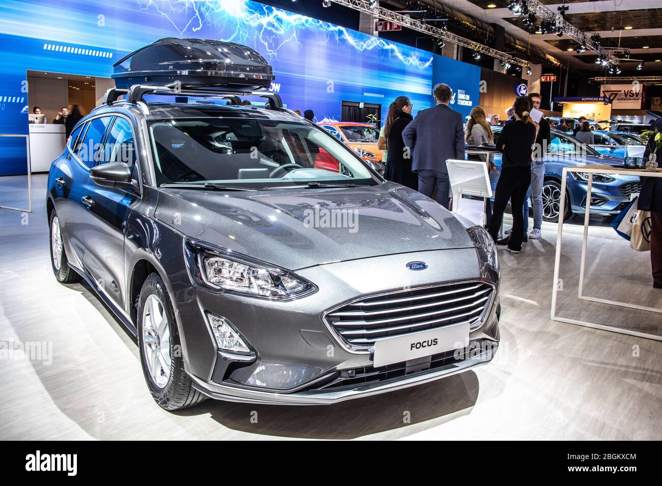 Brüssel, Belgien, 09. Jan 2020: Ford Focus Station Wagon auf dem Brüsseler Automobilsalon, vierte Generation, Kombi von Ford Stockfoto