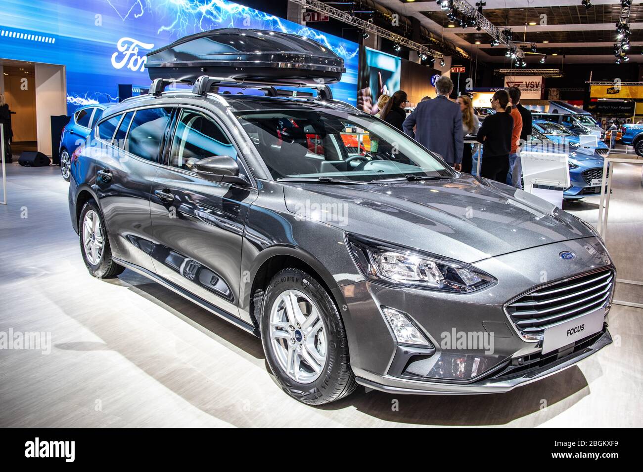 Brüssel, Belgien, 09. Jan 2020: Ford Focus Station Wagon auf dem Brüsseler Automobilsalon, vierte Generation, Kombi von Ford Stockfoto