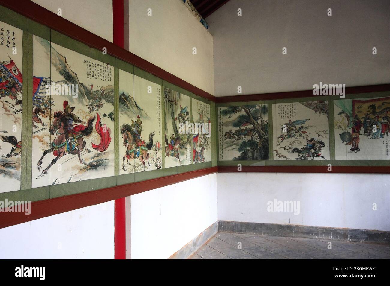 Ein Comic-Streifen von Ma Chaos Taten in der westlichen Kammer von Ma Chaos Grab im Landkreis Mian Hanzhong Shaanxi Stockfoto