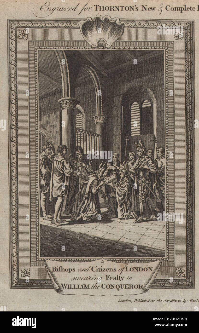 Bischöfe und Bürger von London schwören auf die Treue zu William dem Eroberer THORNTON 1784 Stockfoto