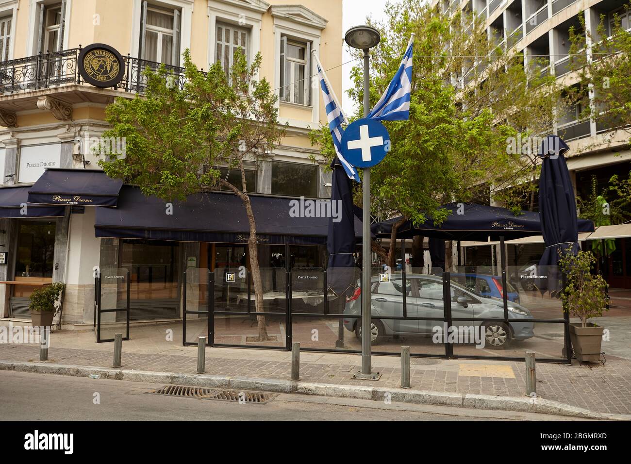 Illegales Parken in Athen Griechenland Stockfoto