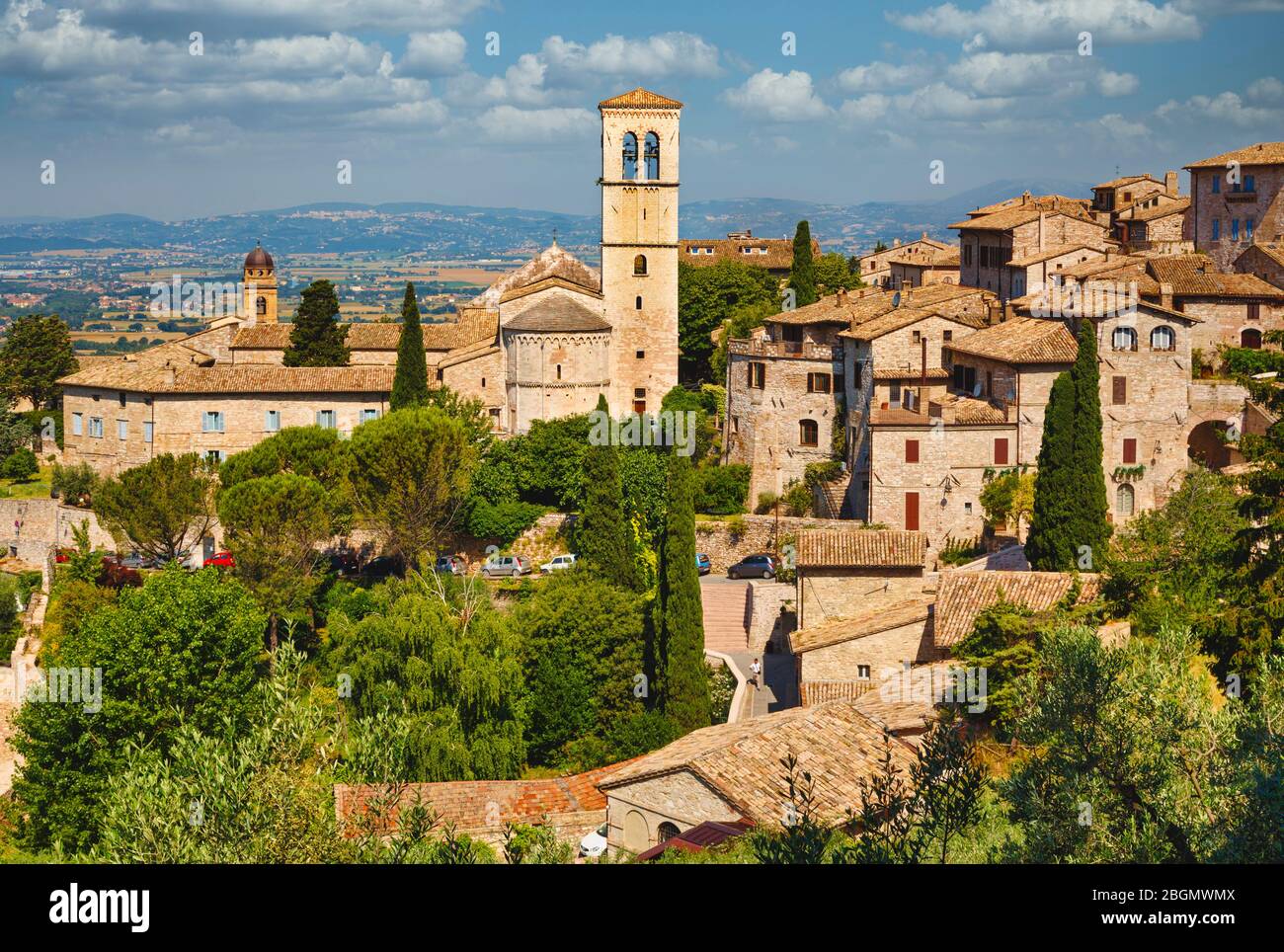 Assisi, Perugia Provinz, Umbrien, Italien. Kirche Santa Maria Maggiore. Stockfoto