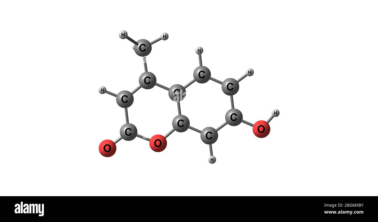 Hymecromone ist ein Medikament, das in der Gallentherapie verwendet wird. Es wird als choleretische und krampflösende Medikamente und als Standard für die fluorometrische Bestimmung von e verwendet Stockfoto