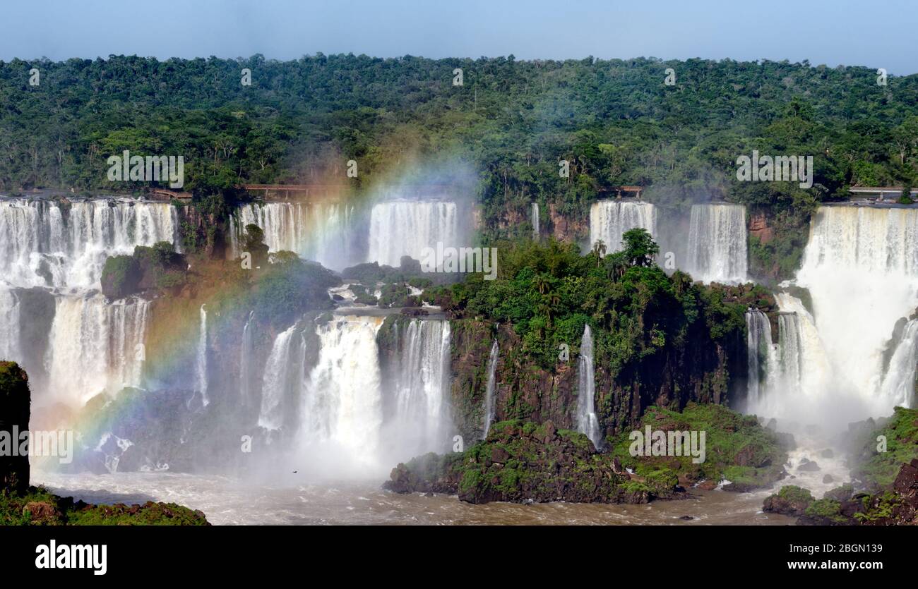 Die herrlichen Flüsse der Iguacu Falls, Brasilien Stockfoto