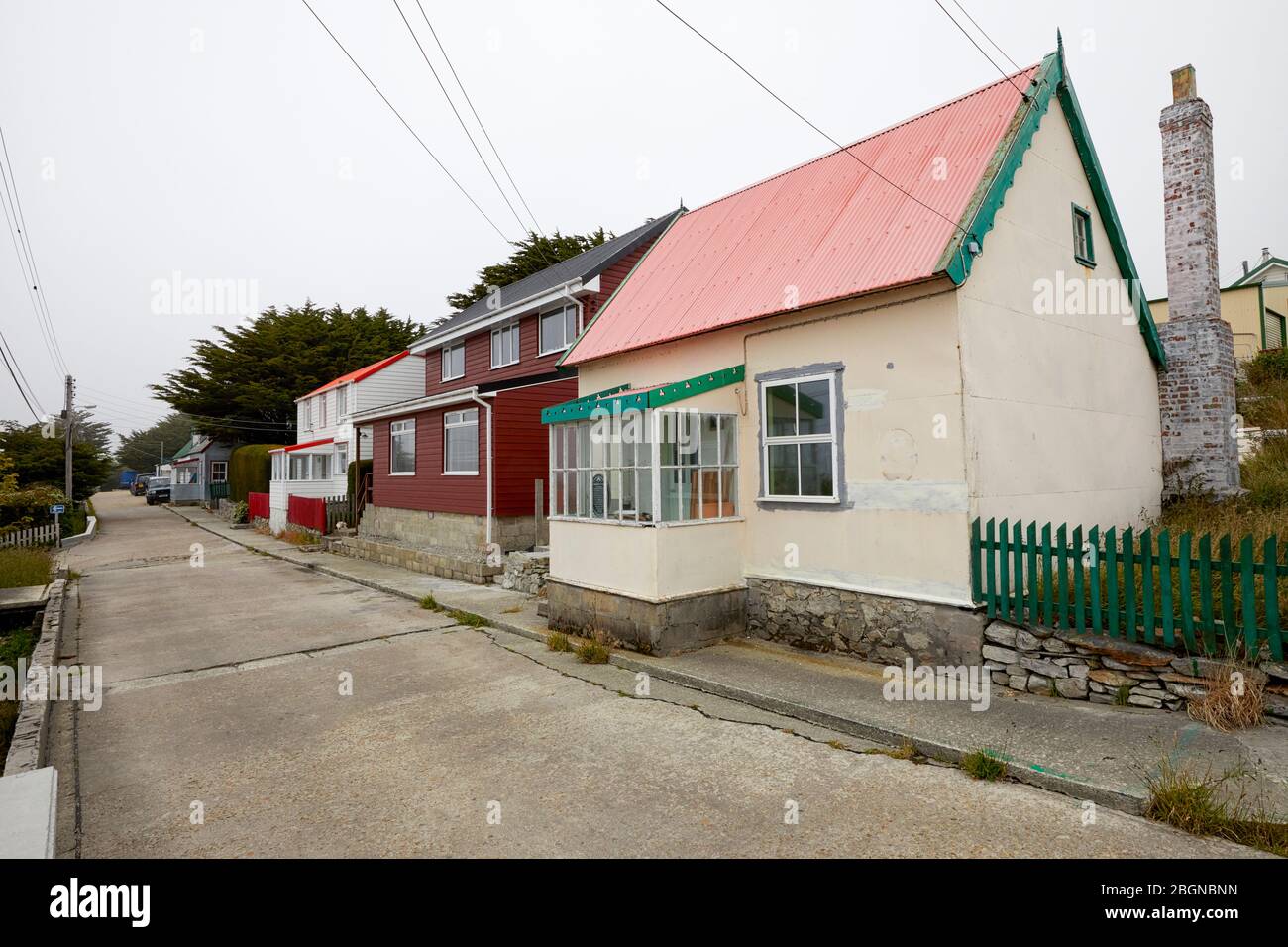 Pioneer Row in Stanley, Falklandinseln, Falklandinseln Stockfoto