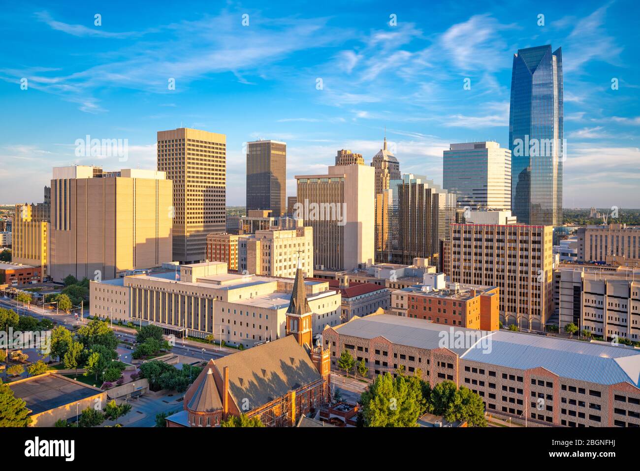 Oklahoma City, Oklahoma, USA Downtown Skyline am Nachmittag. Stockfoto