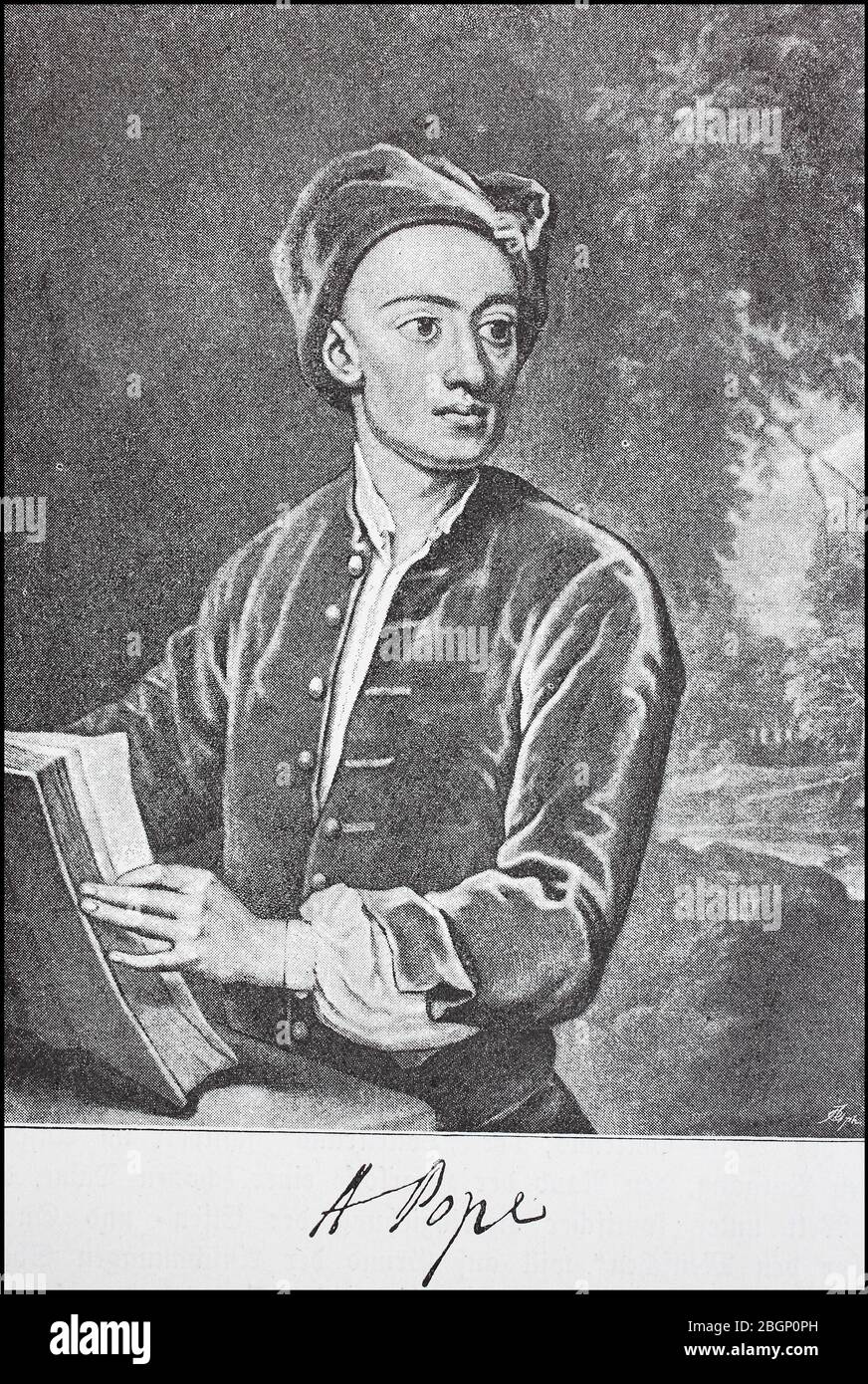 Alexander Pope, 21. Mai 1688 - 30. Mai 1744, war ein englischer Dichter, Übersetzer und Schriftsteller des Klassizismus in den frühen Tagen der Aufklärung / Alexander Pope, 21. 1688. - 30. Mai. Mai 1744, war ein englischer Dichter, Übersetzer und Schriftsteller des Klassizismus in der Frühzeit der Aufklärung, historisch, historisch, digital verbesserte Reproduktion eines Originals aus dem 19. Jahrhundert / digitale Reproduktion einer Originalvorlage aus dem 19. Jahrhundert, Stockfoto