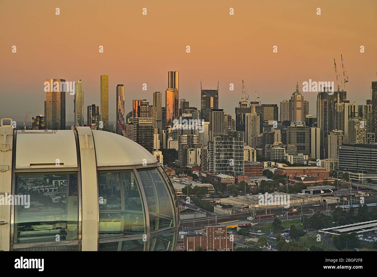 Die Skyline von Melbourne, fotografiert vom Melbourne Star Stockfoto