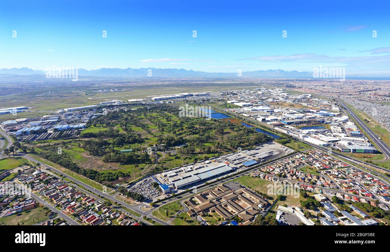Luftbild des internationalen Flughafens von Kapstadt Stockfoto
