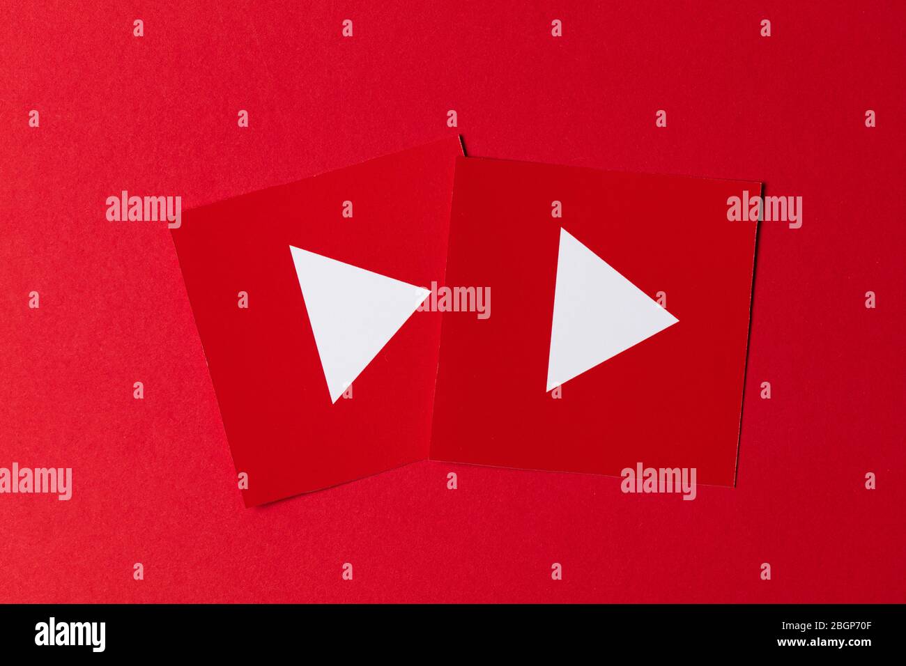 OXFORD, UK - JAN 13 2017: YouTube Video Service Logo auf Papier gedruckt Stockfoto