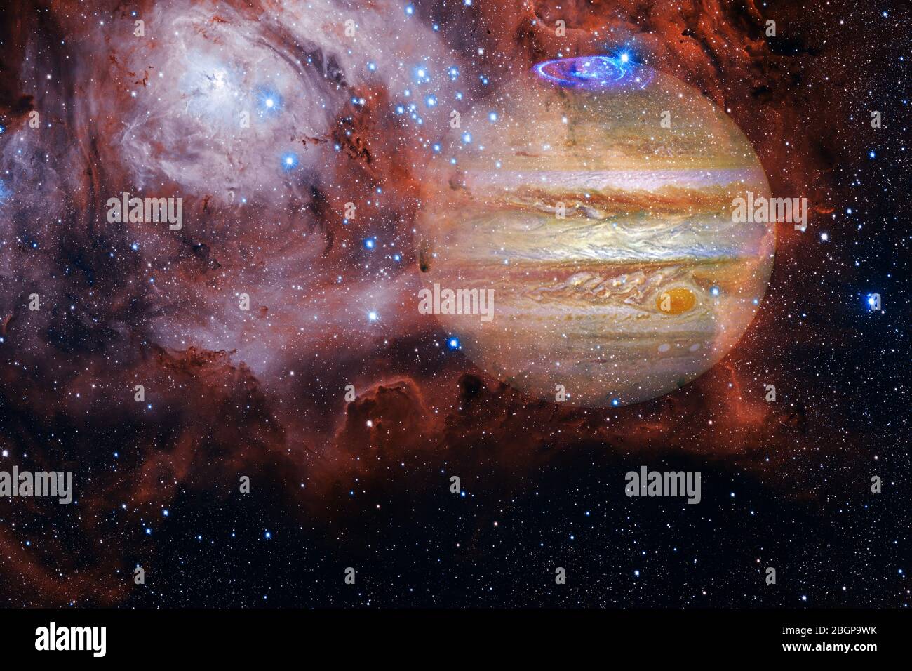 Jupiter. Planeten mit fantastischer Qualität des Sonnensystems. Elemente dieses Bildes, das von der NASA eingerichtet wurde Stockfoto