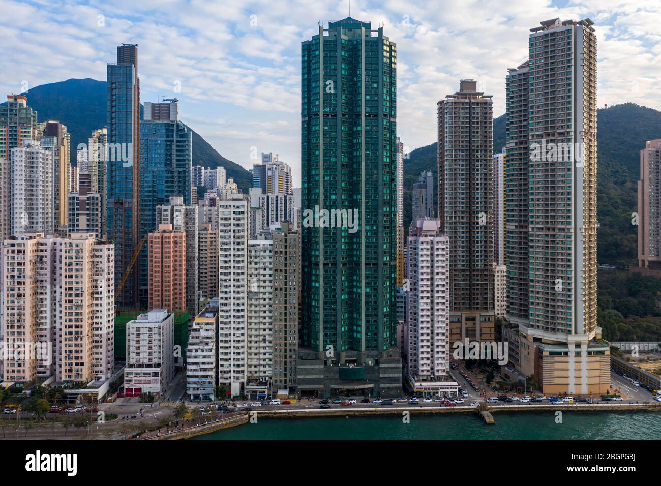 Private Unterkunft in Hong Kong von drone Ansicht Stockfoto
