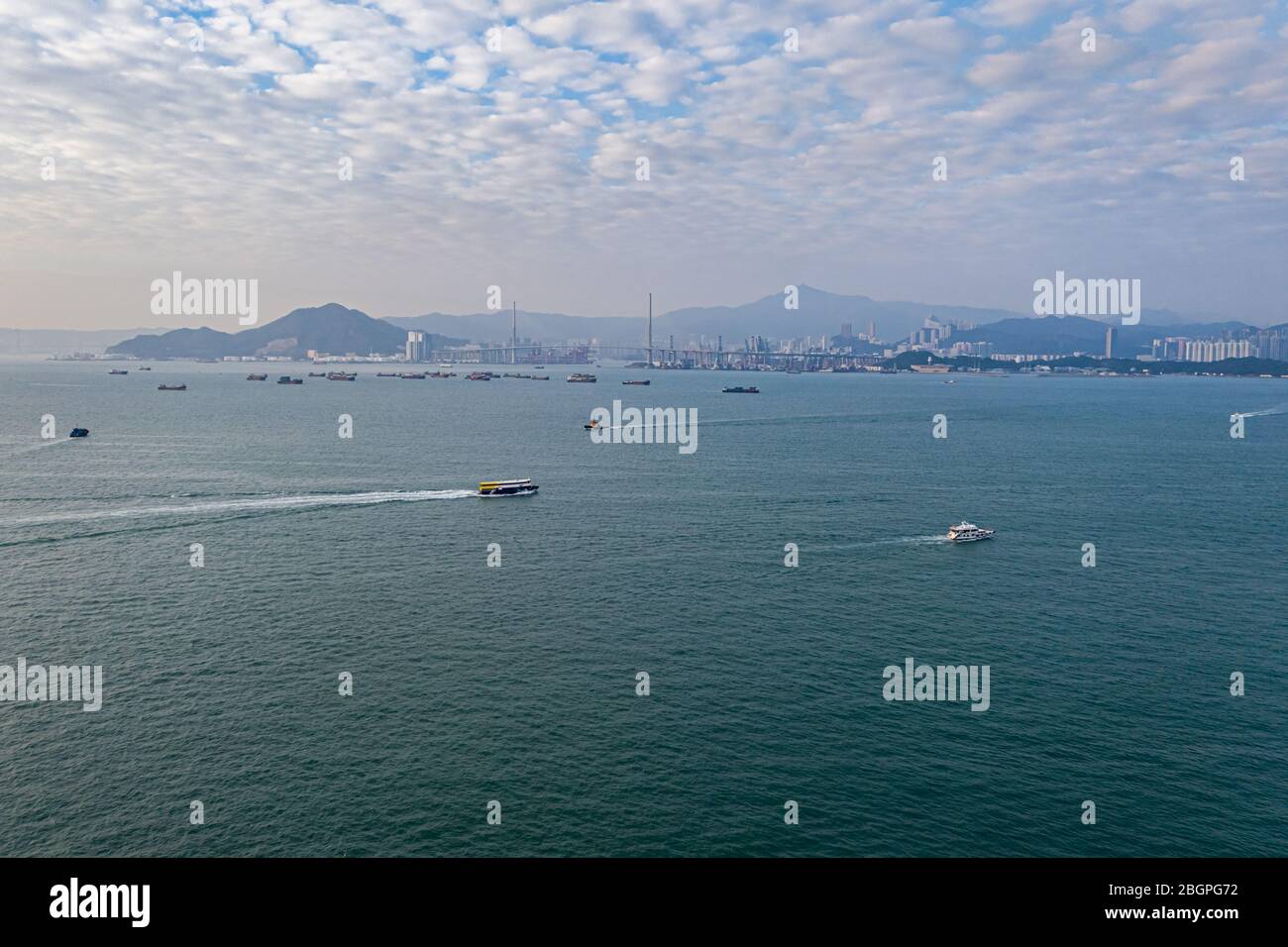 Luftaufnahme von Hongkong tagsüber Stockfoto