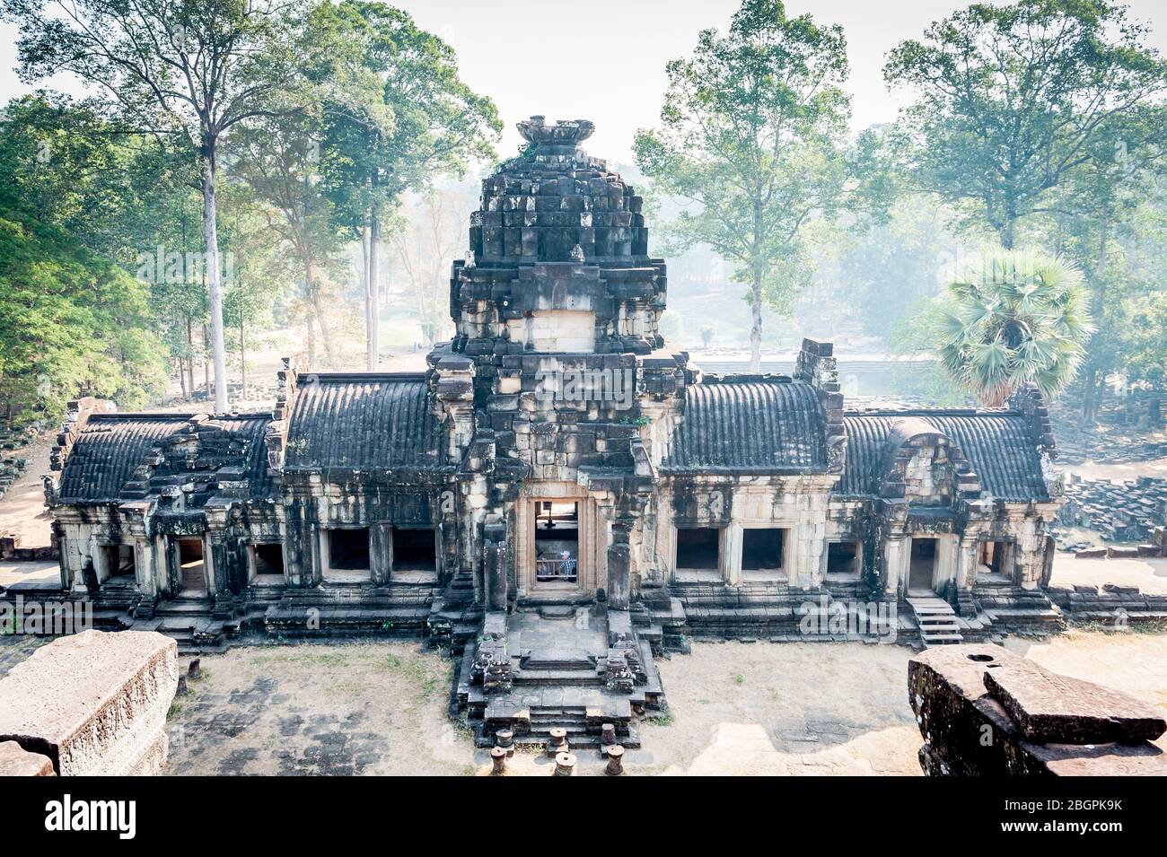 Blick auf den unglaublichen Angkor Wat Tempel in der Nähe von Siem Reap in Kambodscha. Stockfoto