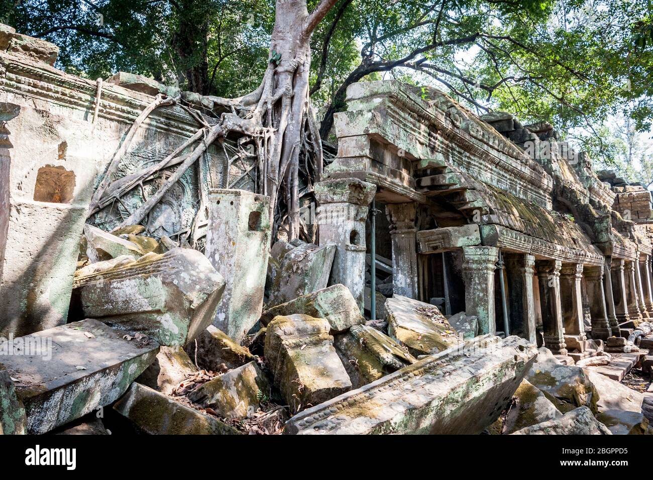 Blick auf den unglaublichen Angkor Wat Tempel in der Nähe von Siem Reap in Kambodscha. Stockfoto