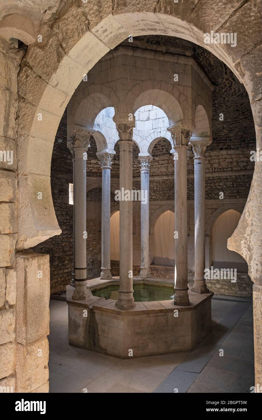 Die arabischen Bäder alias Banys Àrabs in Girona, Katalonien, Spanien, Europa Stockfoto