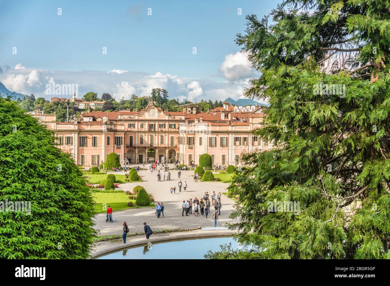 Garten des Palazzo Estense im Stadtzentrum von Varese, Italien Stockfoto