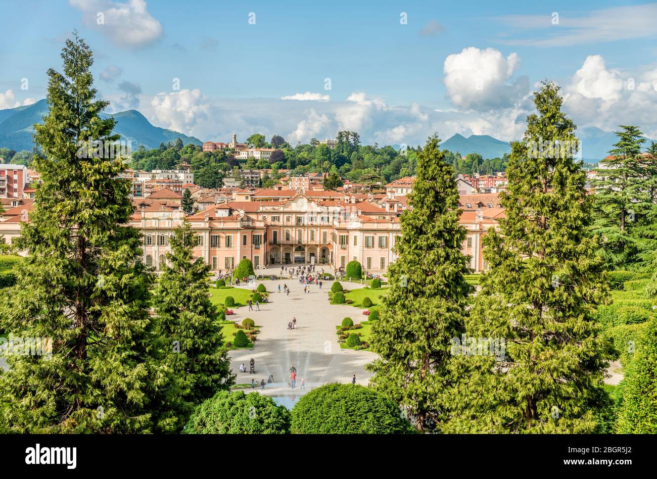 Garten des Palazzo Estense im Stadtzentrum von Varese, Italien Stockfoto