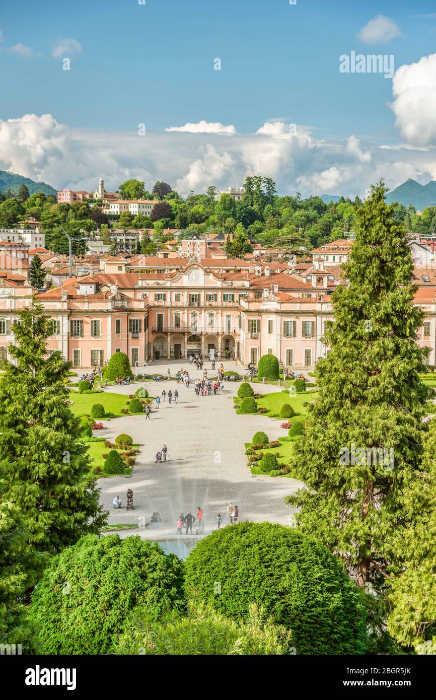 Garten des Palazzo Estense im Stadtzentrum von Varese, Italien Stockfoto