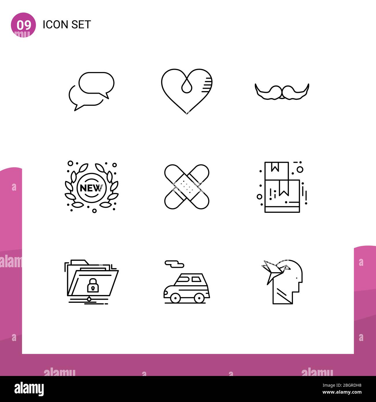 9 Universal Outlines Set Fur Web Und Mobile Anwendungen Zeichen Neu Geschenk Etikett Mannlich Editierbar Vektor Design Elemente Stock Vektorgrafik Alamy