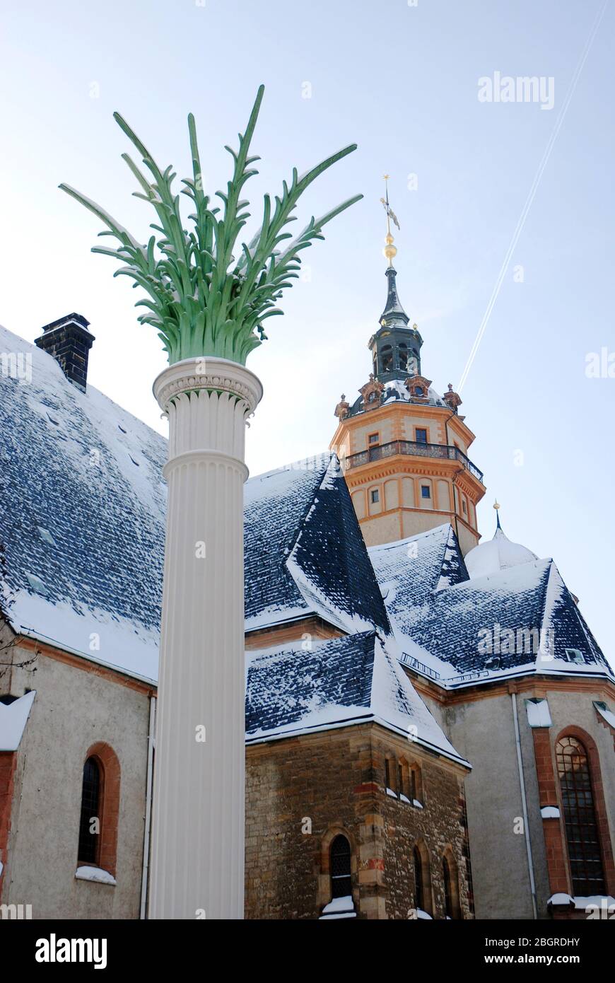 Nikolai Kirche in Leipzig, Deutschland im Winter Stockfoto