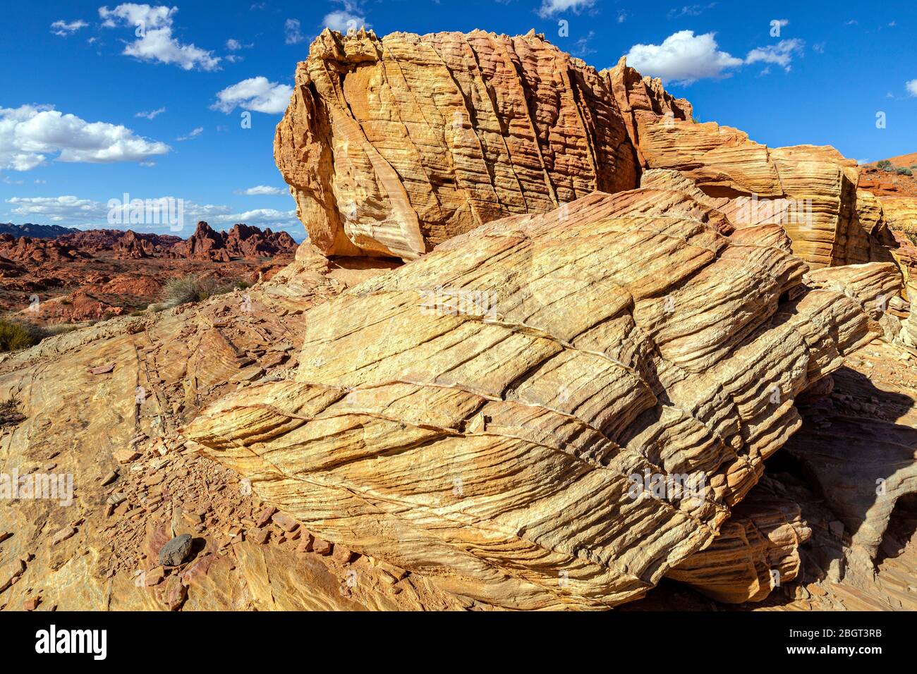 NV00218-00...Nevada - Felsformationen im Valley Fire State Park. Stockfoto