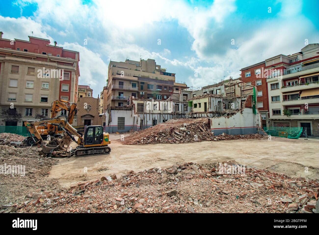 Standort wird gerade abgerissen, um ein Gebäude zu bauen Stockfoto