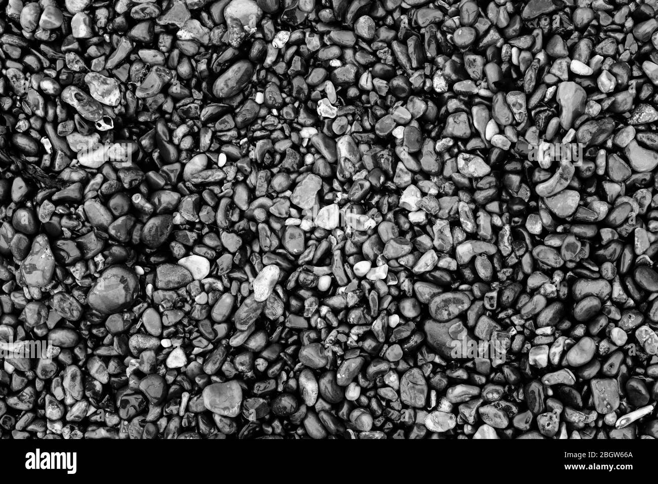 Ein grauer Morgen an der Shingle Street Shore - Pebbles - Shingle Street, Februar 2017 Stockfoto