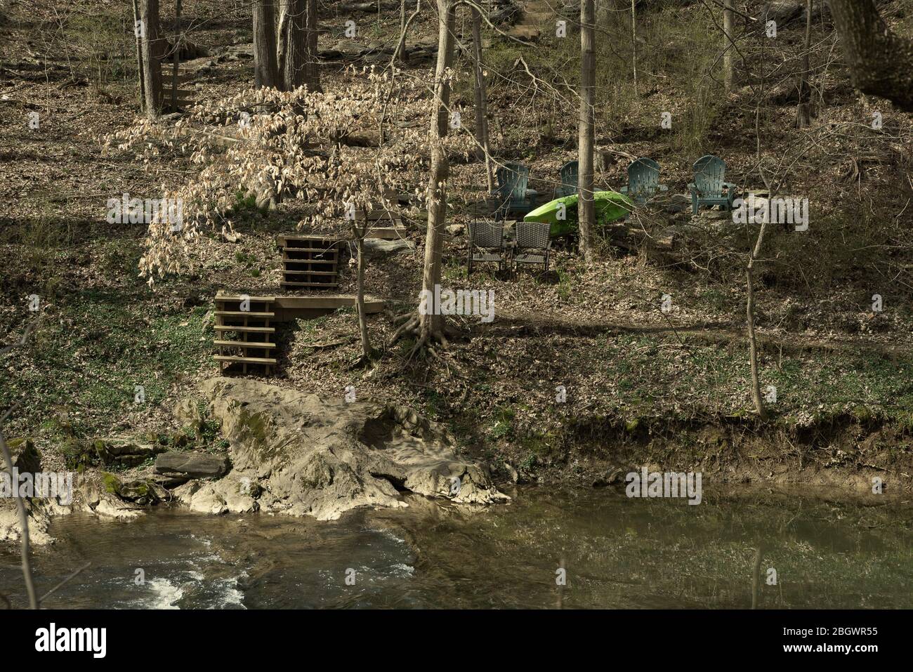 Naturwanderweg, Mill Creek Stream. Stockfoto