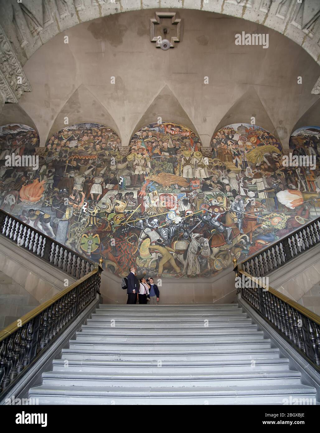 Die Wandgemälde von Diego Riviera im Nationalpalast, Mexiko-Stadt, Mexiko Stockfoto