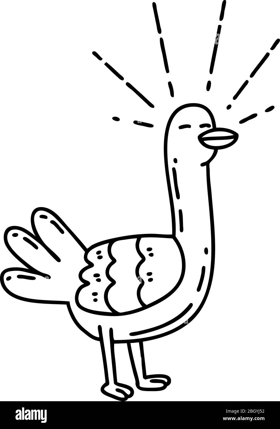 Illustration eines traditionellen schwarzen Linie Arbeit Tattoo Stil Seevogel Stock Vektor