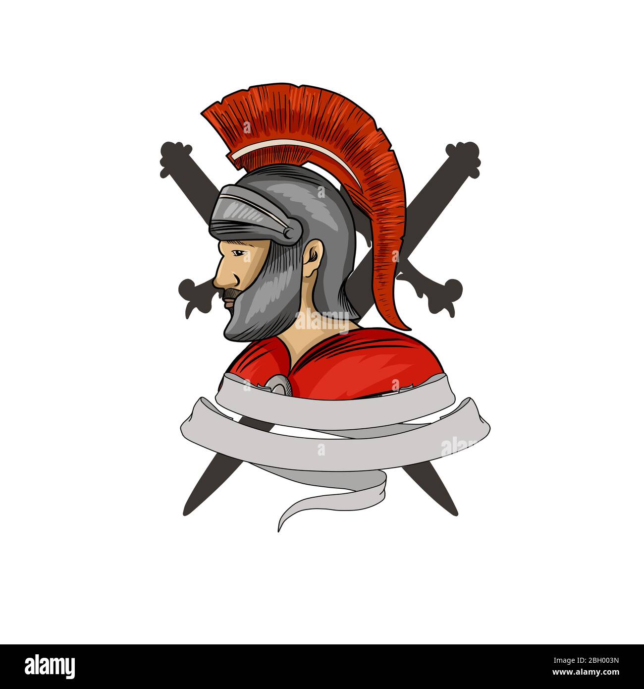 Ein römischer Soldat und Zenturio Cartoon., Illustrationen Stockfoto