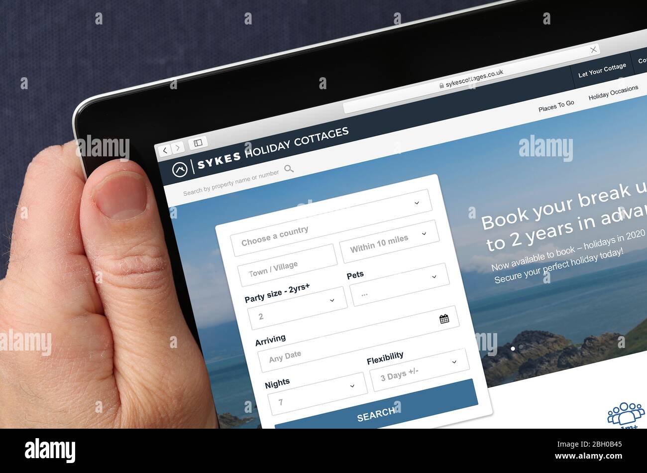 Skyes Holiday Cottages Webseite auf einem iPad angesehen Stockfoto